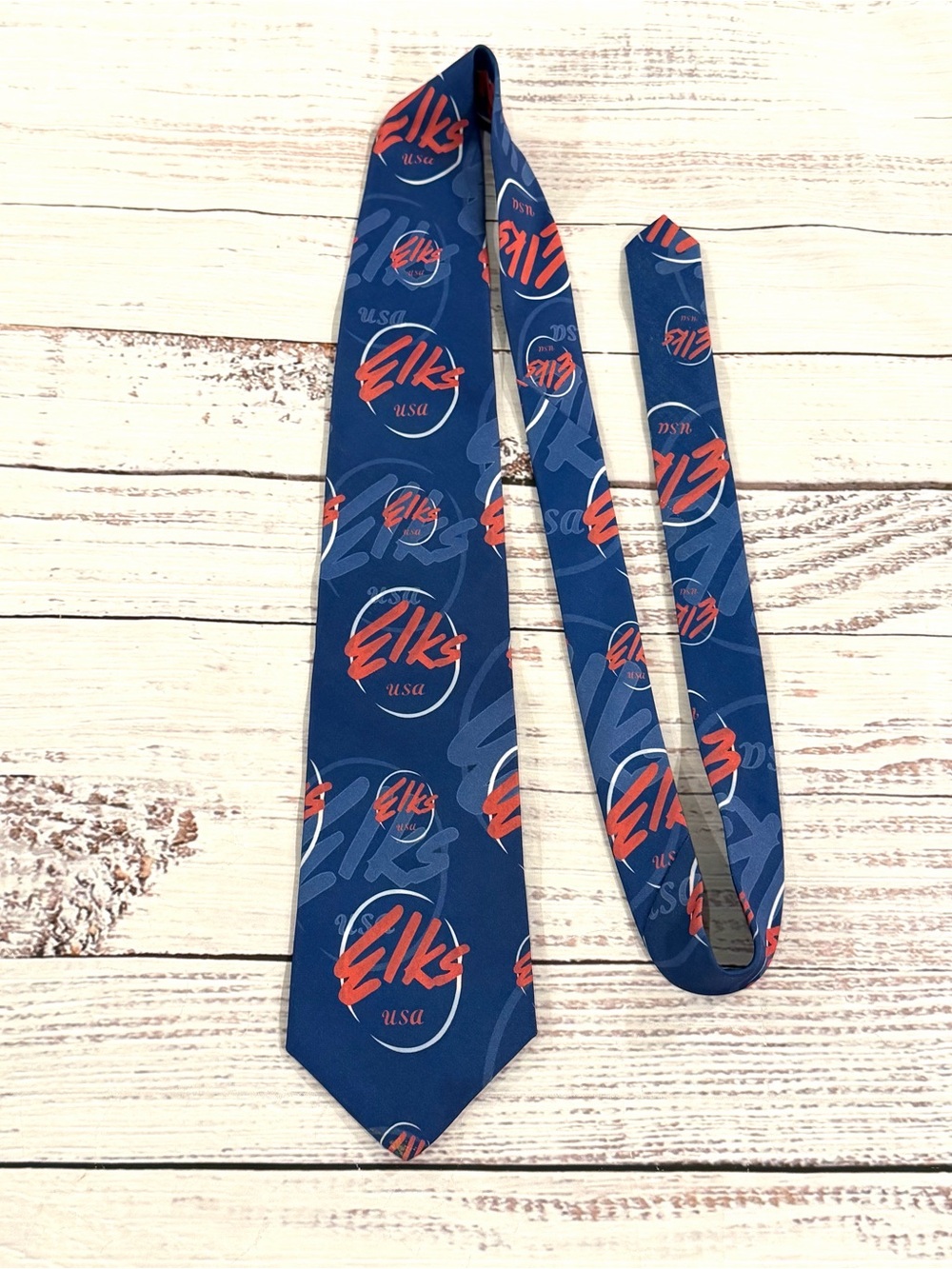 BPOE Neck Tie With All Over “Elks USA” Print Made In USA Excellent Condition